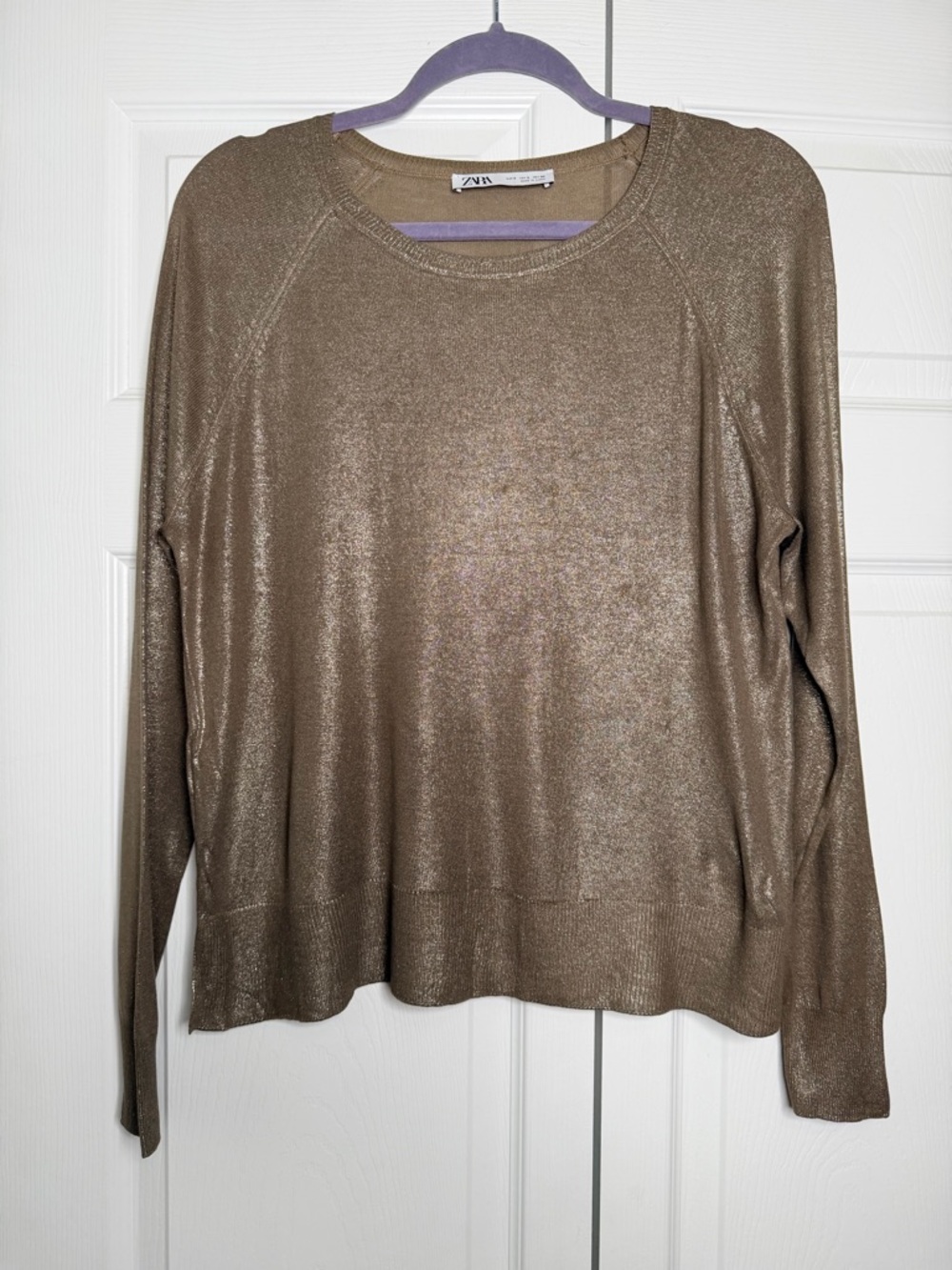 ZARA Brown Knit Top - Classic Crewneck